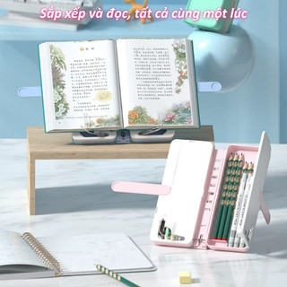 【BabyJoy】Giá đỡ sách kiêm hộp đựng bút chì,Dung lượng lớn,sự hỗ trợ vững chắc,Điều chỉnh góc độ đa dạng