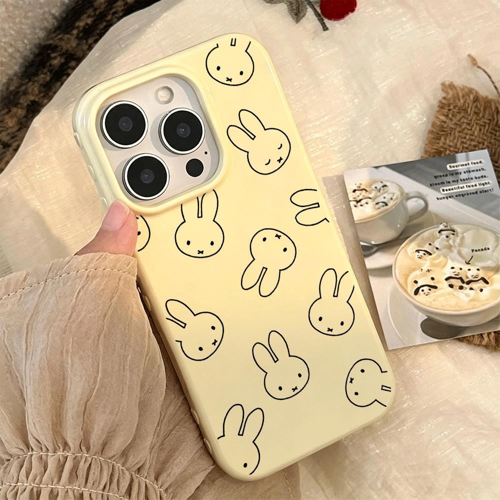 Hình vẽ thỏ Ứthỏ dụng iPhone 1716/15/14 Trường hợp 13/12/11xr Dễ thương 8/7