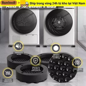 Tấm lót chân máy giặt BAMBOOB, Tấm lót chân đồ nội thất Tấm hỗ trợ máy giặt chống trượt, Tấm lót sàn bảo vệ đa năng Phụ kiện đế chống rung