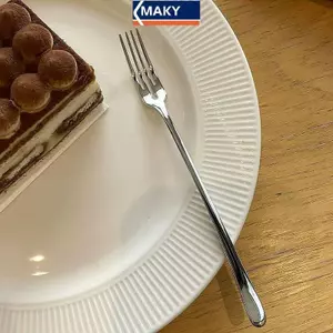 MAKY Thép Không Gỉ Nĩa Trái Cây Lỗ Tròn Nĩa Hộ Gia Đình Nĩa Bánh Trung Thu Nhà Hàng Trái Cây Nĩa Bánh Món Tráng Miệng Nĩa Bàn Ăn VN