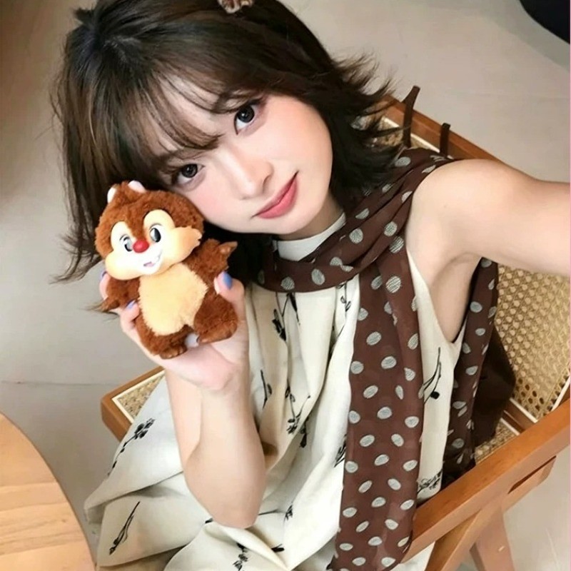 Thắt lưng Hàn Quốc Khăn lụa nữ Thời trang Màu cà phê Khăn lụa mùa hè