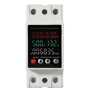 63A Din Rail Relay Bảo vệ gắn trên đường ray dưới thiết bị bảo vệ điện áp Rơle với bảo vệ quá dòng điện KWh Meter