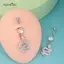AqToCna Thời Trang Hình Rắn Bụng Nút Nhẫn Dành Cho Nữ Sáng Bóng Pha Lê Zircon Bụng Nhẫn Rốn Xuyên Cơ Thể Phụ Kiện Trang Sức AqToCna