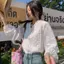 Niche Design Áo sơ mi trắng kiểu Pháp dành cho nữ mùa xuân Phong cách mới Nấm viền viền có họa tiết áo sơ mi phù hợp
