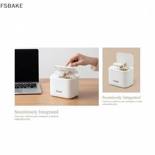 [FSBAKE] Hộp đựng khăn bông nâng tự động giữ khăn bông trang điểm Hộp đựng trong suốt chống bụi cho bàn làm việc trang điểm KCB