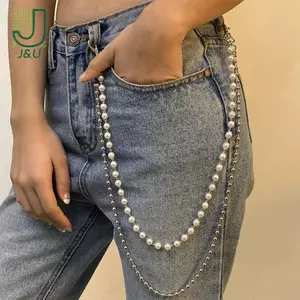 Dây Thắt Lưng Đơn Giản Dành Cho Nữ Tính Khí Ngọc Trai Đính Hạt Hình Chữ U Dây Xích Hip Hop Ro Cá Tính Quần Jean Phụ Kiện