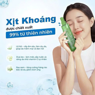Xịt Khoáng ARUMORE Chiết Xuất Lô Hội Aloe Vera Cấp Ẩm Làm Dịu Da 200ML Sonbeauty.