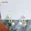 AqToCna 1 Cặp Bông Tai Pha Lê Tính Khí Thời Trang Màu Tím Zircon Hoa Bốn Lá Ngọc Trai Bông Tai Dành Cho Nữ Nhẹ Sang Trọng Phụ Kiện Tai AqToCna