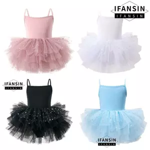 IFASIN Váy Ba Lê Bé Gái, Đầm TuTu Ba Lê Lấp Lánh, Váy Ba Lê Tay Ngắn Chuyên Nghiệp Váy Hoàng Tử Đầm Ba Lê Trình Diễn Trang Phục Chụp Ảnh