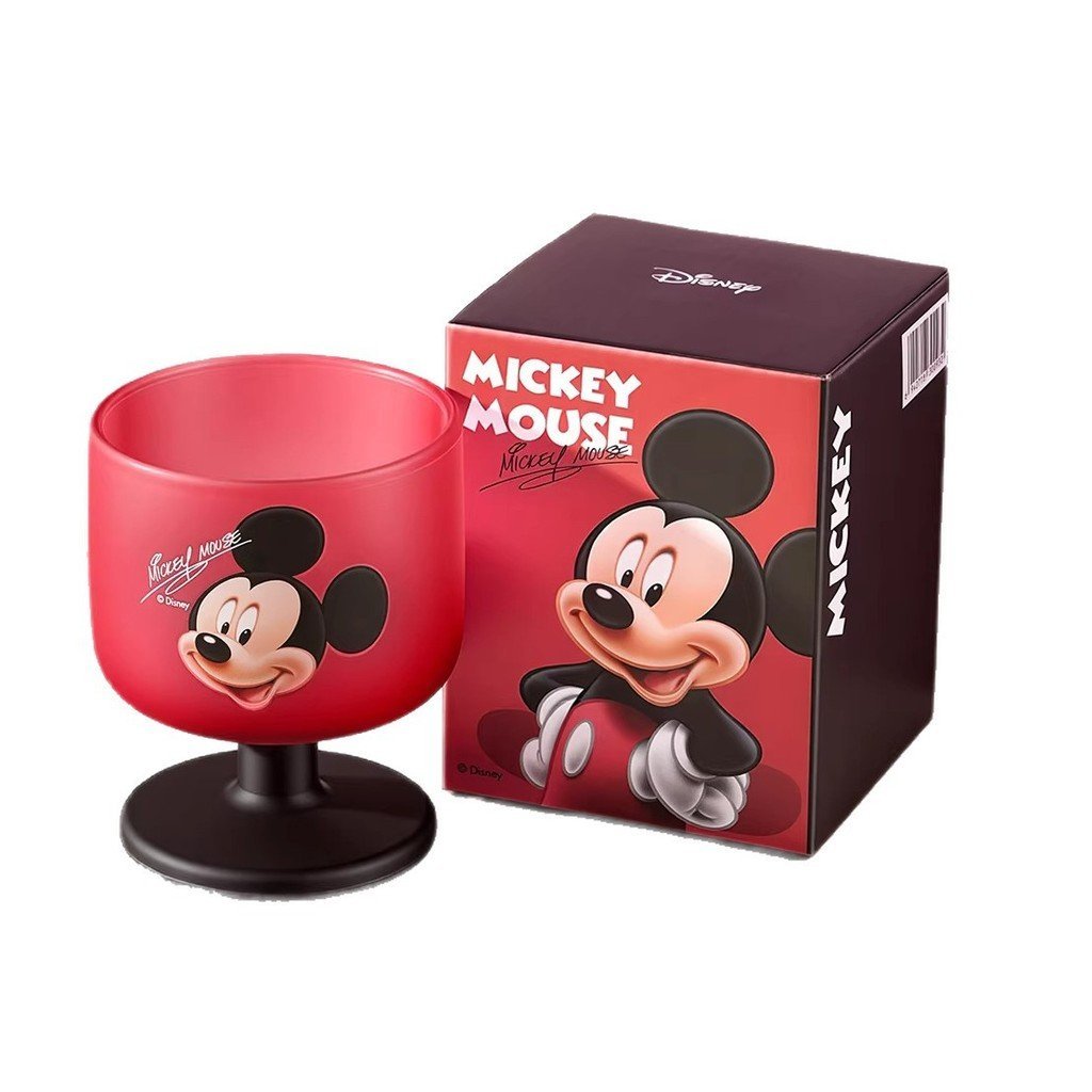 [Aria] Ly cốc chân cao thủy tinh Mickey Disney dễ thương bộ ly cặp đôi bề mặt mờ nhạt phong cách sang trọng cao cấp làm quà tặng