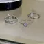 AqToCna 3 Chiếc Punk Zircon Nhẫn Kim Loại Bộ Dành Cho Nữ Đơn Giản Pha Lê Hình Học Rộng Mở Nhẫn Tối Giản Màu Bạc Thẩm Mỹ Nhẫn AqToCna