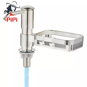 Hộp Đựng Xà Phòng Cho Bồn Rửa Nhà Bếp, Tích Hợp Máy Bơm Xà Phòng Có Giá Đỡ Bọt Biển, Dưới Quầy Đầu Bơm ABS Bạc