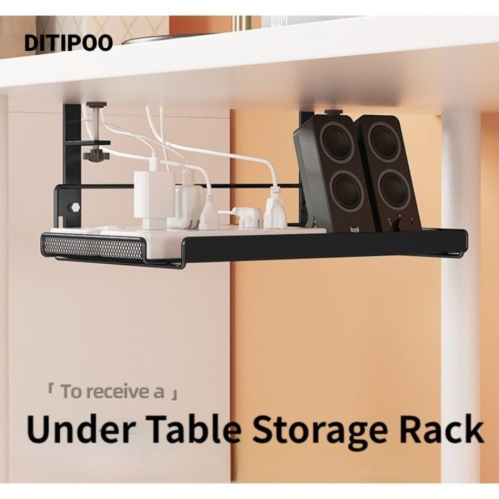 Bộ sắp xếp cáp DITIPOO, Kệ lưu trữ dưới bàn Khay quản lý cáp, Hợp thời trang Không có khay khoan Giá quản lý cáp Giá để bàn bằng thép Quản lý dây