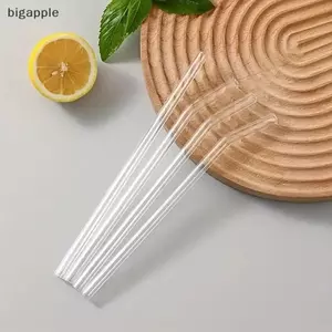 Bigapple Bộ ống hút thủy tinh Borosilicate cao có thể tái sử dụng với bàn chải làm sạch Đồ uống thân thiện với môi trường RDG