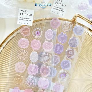 E-WOITD 18 Chiếc Màu Kẹo Vintage Sáp Con Dấu Tem Stiers Tự Làm Thêu Sò Người Lập Kế Hoạch Trang Trí Văn Phòng Phẩm Phong Bì Niêm Phong Thẻ E-WOITD