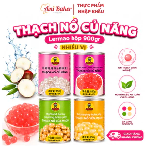 Thạch Nổ Củ Năng LERMAO 900G Nhiều Vị, Topping Trà Sữa, Sữa Chua, Ăn Vặt Giòn Ngon