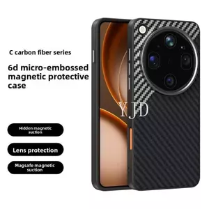 Ốp YJD Cho OPPO Find X9 Họa Tiết Sợi Carbon 6D Cứu Trợ Thủ Công Ẩn Thu Hút Từ Tính Vỏ Điện Thoại Chống Rơi