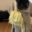 Ba lô thêu chữ PYCOU, Ba lô dây rút màu trơn nhẹ, Ba lô vải chống thấm nước dung tích lớn Sử dụng thông thường