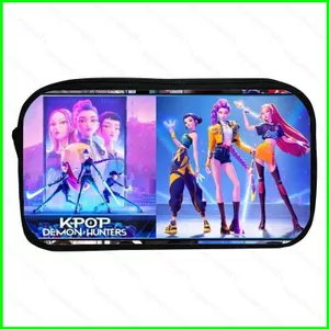 HT3 In KPop Demon Hunters Hộp đựng bút chì Hoạt hình văn phòng phẩm Túi đựng học sinh tiểu học TH3