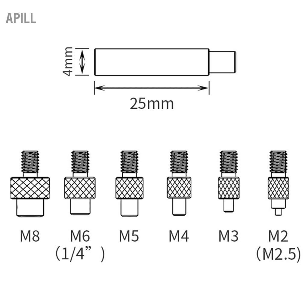 Apill Bộ Nhiệt Lắp Đầu Cho Kích Cỡ M2 M2.5 M3 M4 M5 M6 1/4 Inch M8 Mỏ Hàn 3D Máy In Người Dùng Đa Năng 936 Đầu Đầu