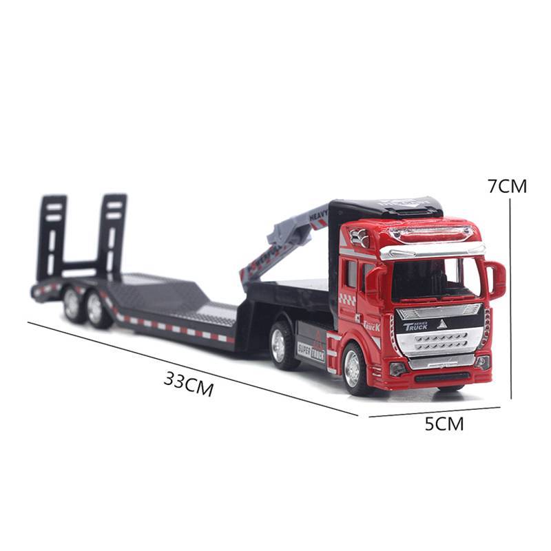 PNPIA- Xe vận chuyển phẳng thành phố hợp kim 1: 50, Nhiều xe kéo, Mẫu xe 33CM, Thang mây Tru, Máy xúc