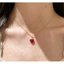 Mặt dây chuyền trái tim zircon màu đỏ đơn giản khí chất thời trang Vòng cổ nữ cá tính và đa năng
