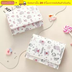 Ví đựng tiền xu CORALTIDE, Ví ngắn bằng da PU Kitty, Túi đựng tiền nơ hoạt hình Kawaii
