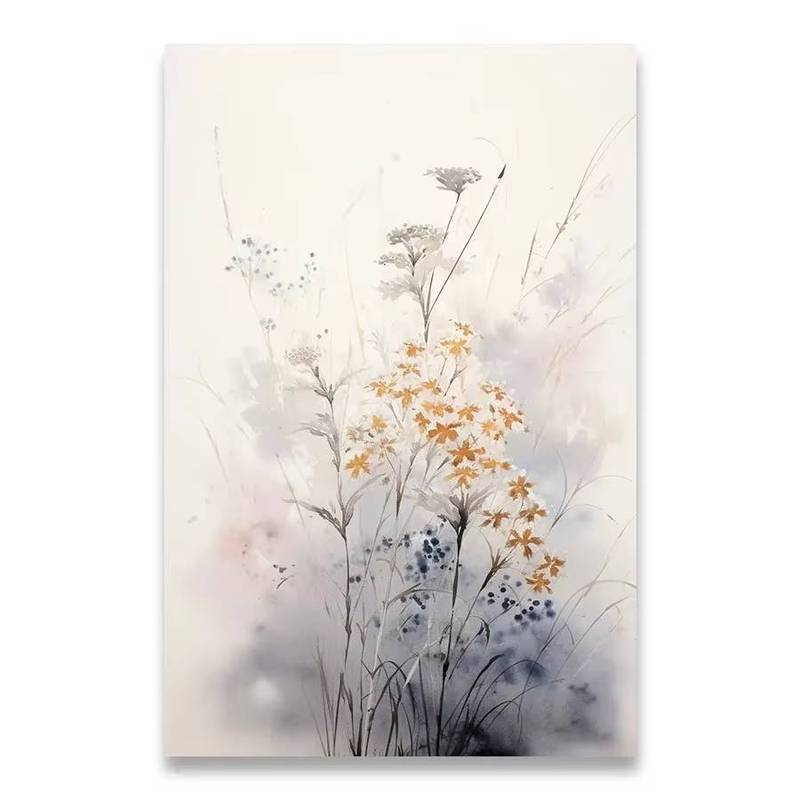Hoa Tím Hoa sen Hoa trắng Poster Không khung Tranh Canvas để trang trí tường phòng gia đình