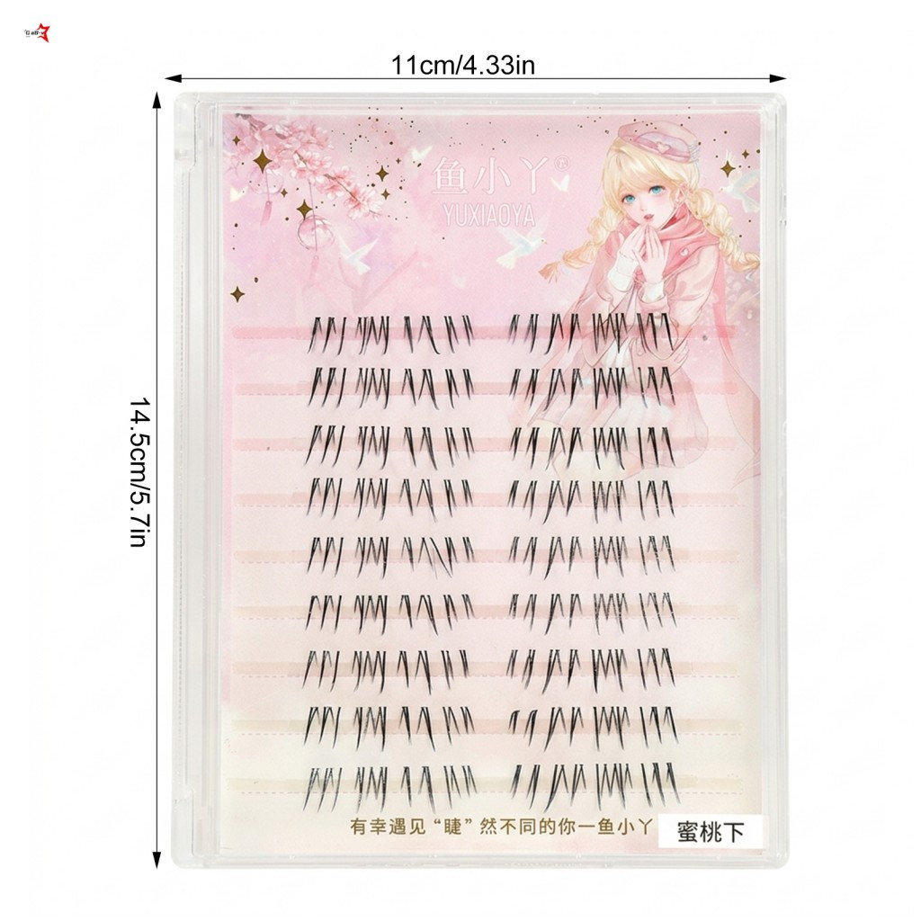 Handmade Đào Dưới Lông Mi Tự Nhiên C Curl 4-6mm Sợi Tổng Hợp Trang Điểm