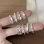 Nhẫn mở đầu PYCOU, Nhẫn bạc hình học đơn giản, Nhẫn cổ điển có thể điều chỉnh xu hướng thời trang dành cho nữ