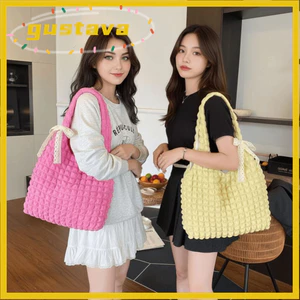 Túi Tote Mua Sắm GUSTAVA, Túi Đeo Vai Nữ Màu Kẹo Bong Bóng, Túi Đi Lại Cổ Điển Xếp Ly Dung Tích Lớn Thời Trang Nữ
