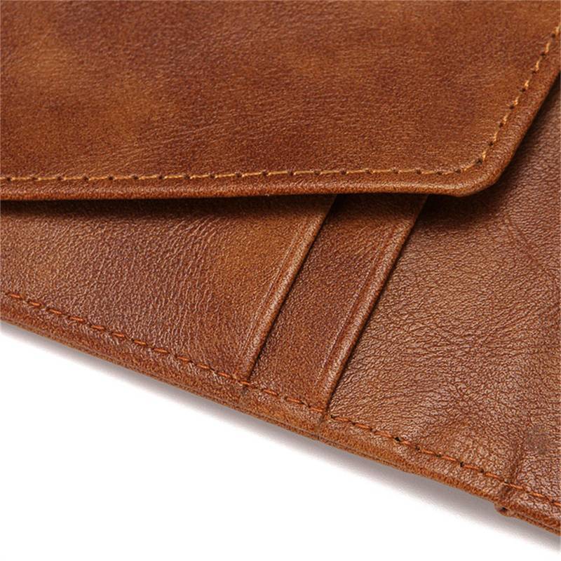 SWEET Thời Trang Nam Da PU Bifold Kẹp Tiền Đa Chức Năng Mỏng Kim Loại Kẹp Ví Đựng Thẻ n