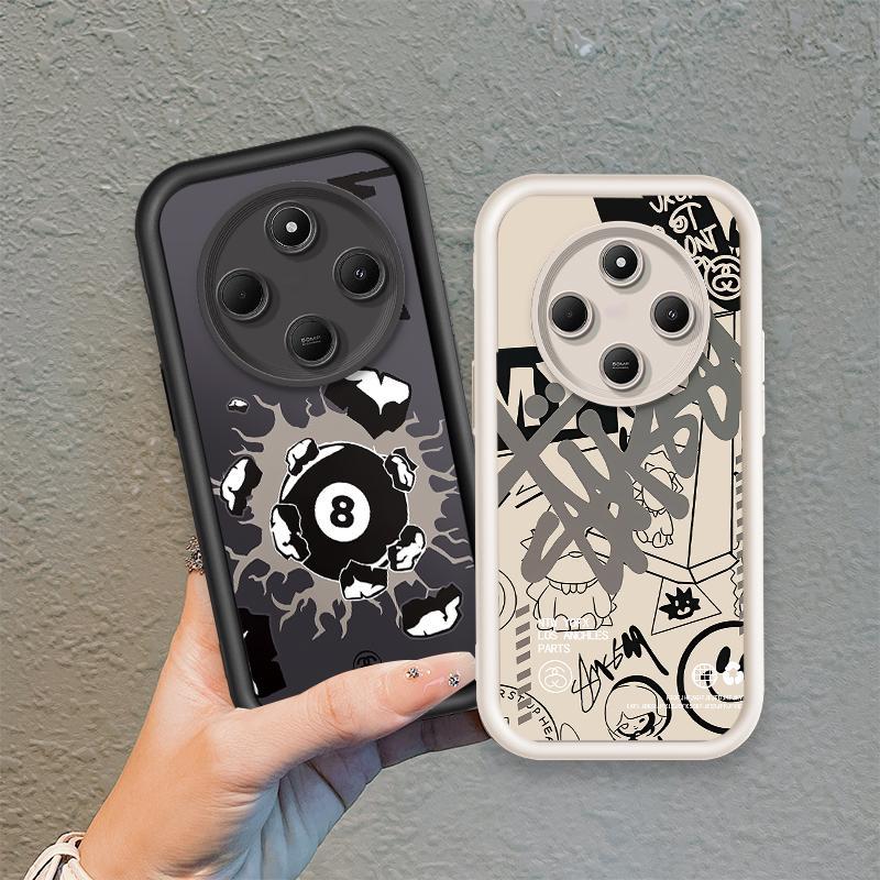 Ốp Lưng Cho Redmi 14C POCO C75 A4 Hoạt Hình Silicon Mềm Ốp lưng TPU Bi-a Xu Hướng Mắt Thiên Thần Chống Sốc Ốp Lưng
