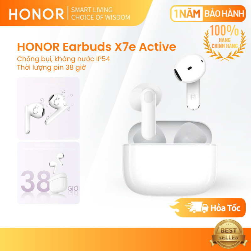 Tai Nghe Bluetooth Honor Choice Earbuds X7e Active Thời Lượng Pin Lên đến 38 Giờ Kháng Bụi Và Nước IP54 Tiện Mang Theo