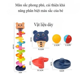 Bé Spin Tháp Xếp Chồng Bóng Đồ Chơi Cảm Giác Động Cơ Kỹ Năng Theo Dõi Trực Quan PVC ABS