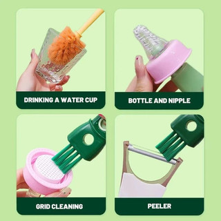 Cọ vệ sinh ly cốc, bình sữa 4in1 tay cầm dài đa năng tiện lợi