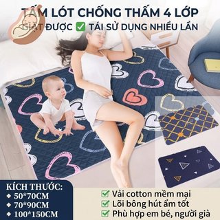 Tấm lót điều dưỡng chống thấm nước Lớp thấm bông có thể tái sử dụng Tấm bảo vệ giường chống rò rỉ Chăm sóc người già cho bé