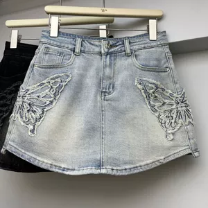 Váy denim nữ thêu phong cách mới mùa hè 2026, ôm body phù hợp dáng chữ A cao cấp