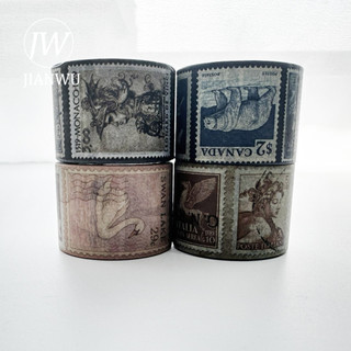 JIANWU 30mm * 5m Vintage Tem Phong Cảnh Chất Liệu Cắt Dán Thêu SòWashi Băng Sáng Tạo DIY Tạp Chí Văn Phòng Phẩm