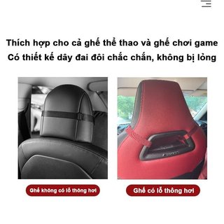 Gối Cổ Ô Tô Gối Thắt Lưng Ô Tô Cao Cấp Nappa Da Thoáng Khí Hỗ Trợ Lái Xe Dài Văn Phòng