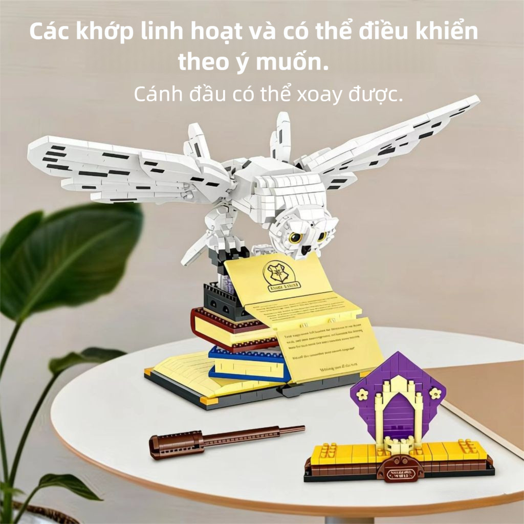 Harry Potter Bộ lắp ráp cú lông trắng đồ chơi trang trí bàn quà tặng sưu tập