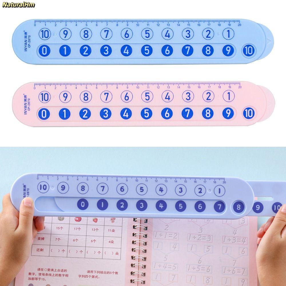 [Vận chuyển nhanh] Thước nhựa trong NATURALHM, phân giải toán 20cm, trình diễn giảng dạy bền, thước cộng di động hồng/xanh, đồ dùng học tập