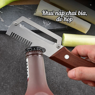 Dao Nạo Rau Củ 3in1 Đa Năng, Dao Gọt Vỏ, Cắt Sợi, Khui Nắp Chai Tiện Lợi, Lưỡi Thép Không Gỉ Cao Cấp