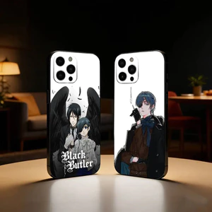 Ốp Điện Thoại TP-1 Anime Black B-Button Cho iPhone17,16,15,14,13,12 Plus, Max Soft Silicone Đen Cover