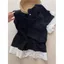 Áo vest không tay ren màu đen và quầnshort bộ đồ ngủ hai mảnh phù hợp mặc ở nhà
