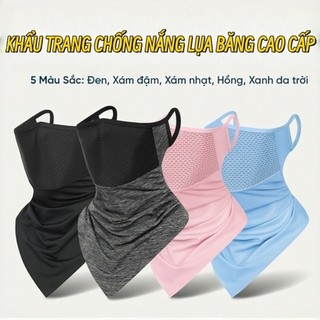Khăn Che Mặt Chống Nắng Móc Tai Thoáng Khí UPF50+ Chống Tia UV Co Giãn Mềm Mại Đi Xe Máy Ngoài Trời