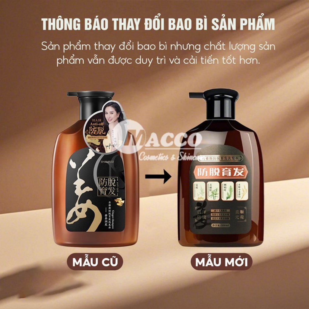 Dầu Gội Gừng Trắc Bá Diệp (500ml) Giảm Dầu Ngứa, Ngăn Rụng Tóc, Tăng Mọc Tóc