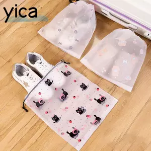 YICA 10 Túi Đựng Giày Chống Bụi, Túi Bảo Quản Giày Nơ Thỏ Có Thể Tái Sử Dụng, Túi Dây Rút Nhẹ Chống Thấm Nước Hoạt Hình