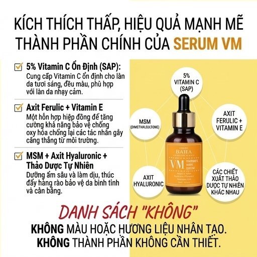 COS DE BAHA Vitamin C E Ferulic Serum 30ml - Làm sáng da chống oxy hóa mạnh mẽ cho làn da rạng rỡ