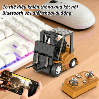 【BabyJoy】Mô hình hợp kim 1/64 điều khiển từ xa,xe nâng và máy xúc thu nhỏ,Pin sạc, sạc qua cổng Type-C